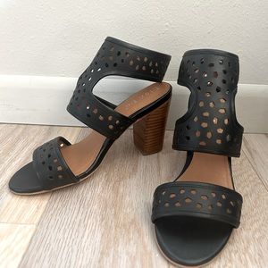 Lien Do from Anthropologie.  High heeled T-strap leather sandals.